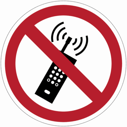 Klisterdekal för mobilförbud